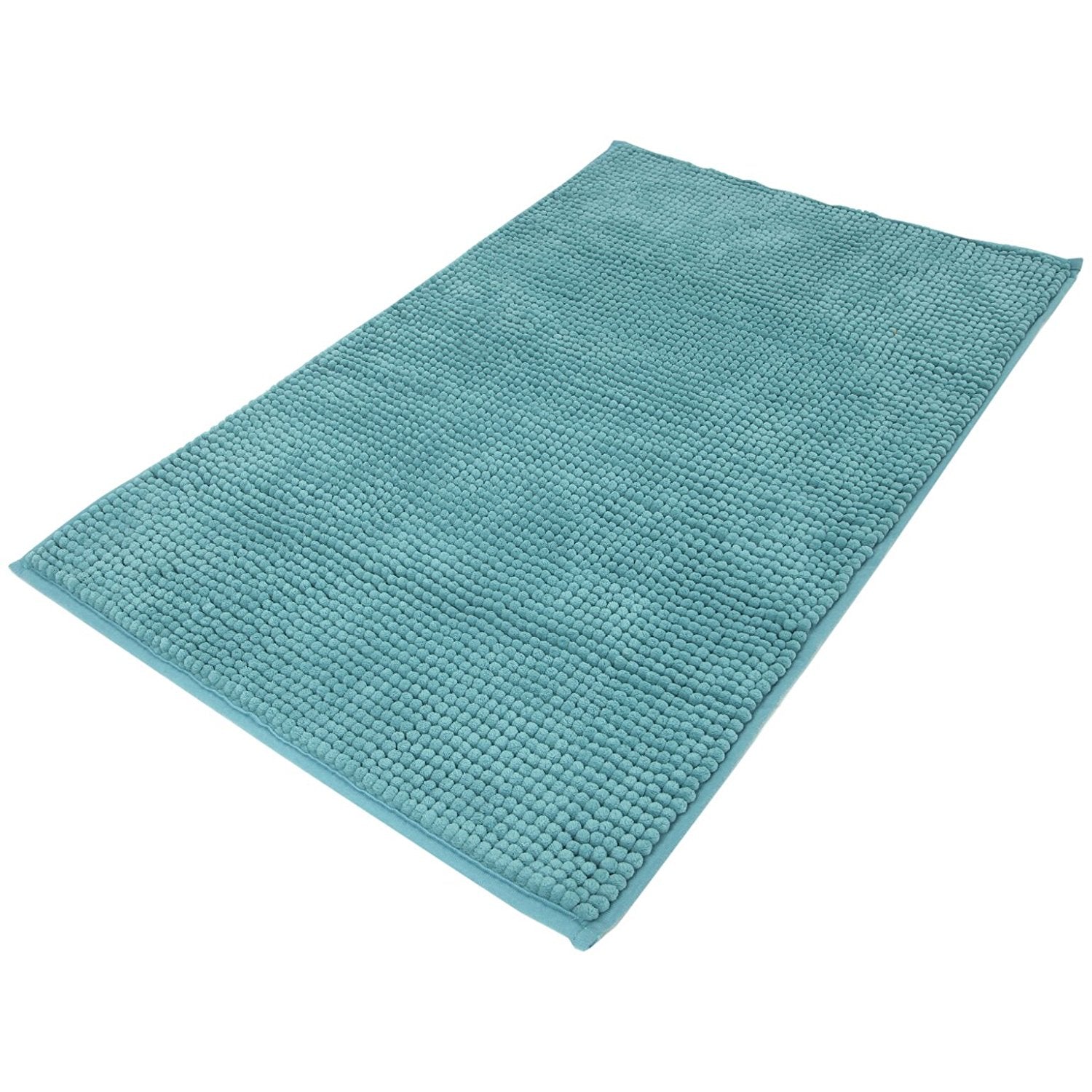 Blue Polyester Nonslip Soft Rubber Bath Mat for Bathtub