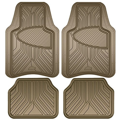 Tan Rubber Interior Car Floor Mat, 4 Piece